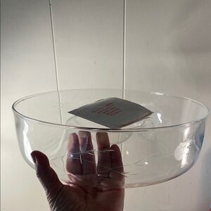 Princess House Heritage Clear Glass Etched Floral Serving Chip & Dip Large Bowl